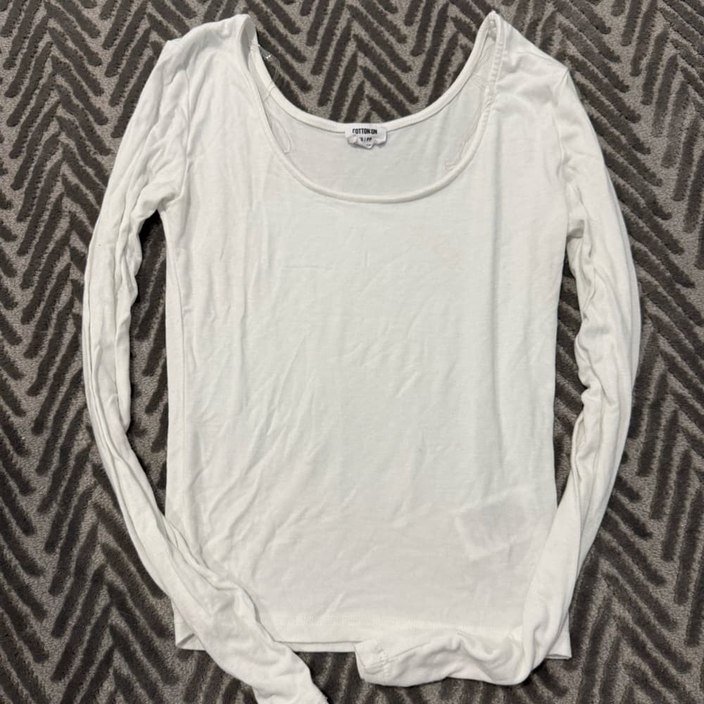 Cotton On White Long Sleeve Crewneck Top