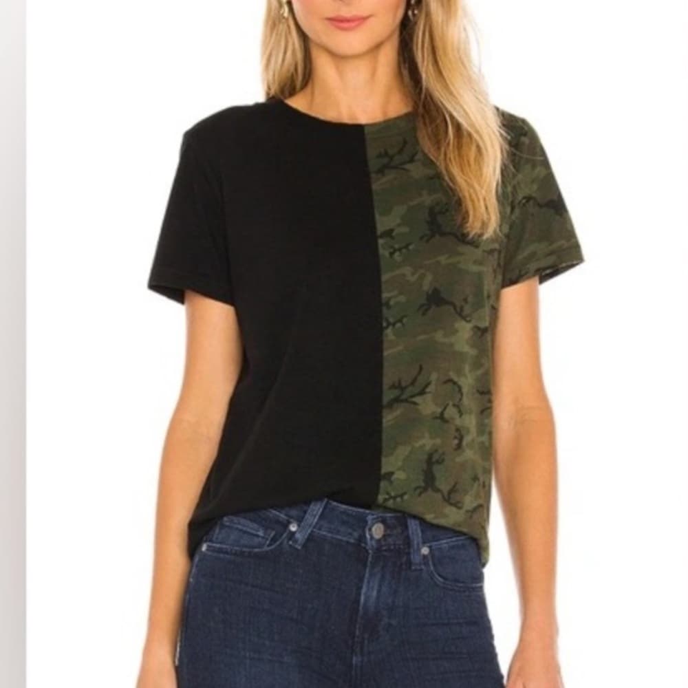 n:PHILANTHROPY Camouflage Black and Green Short Sleeve Tee
