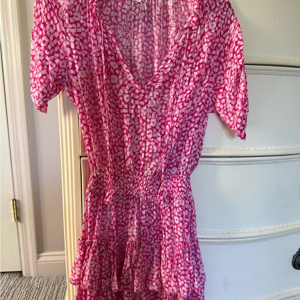 Pink Sequin Ruffled Mini Sundress