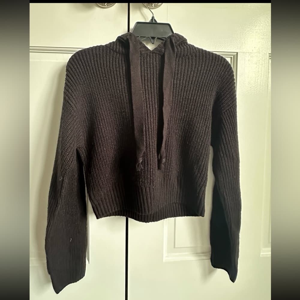 Divided Black Knit Hoodie Size XS
