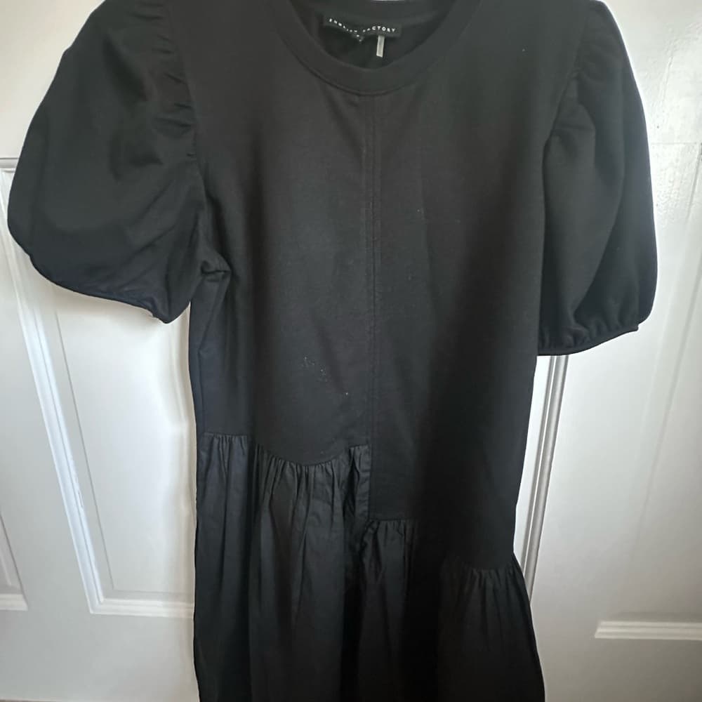 English Factory Black Puff Sleeve Dress