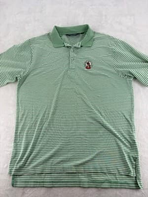 Polo Golf Ralph Lauren Pinehurst No 2 Mens L Green Stripe Pima Cotton Polo Shirt