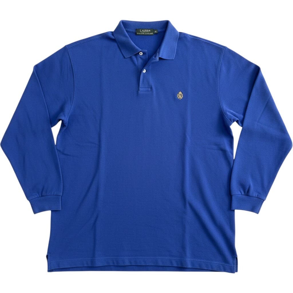Ralph Lauren Polo Shirt Mens XL Blue Long Sleeve Cotton Casual Top XL