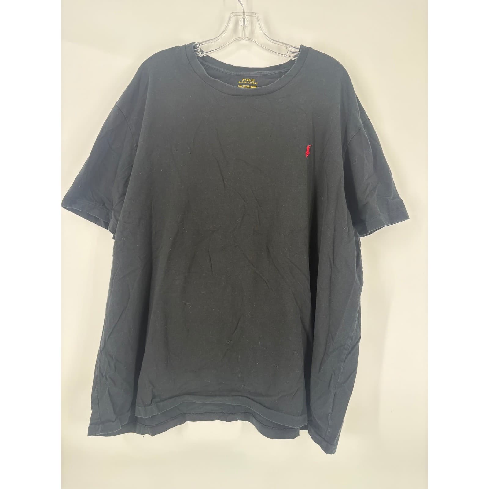 Polo Ralph Lauren Black Crew Neck T Shirt Big Tall 2XB Red Pony Logo