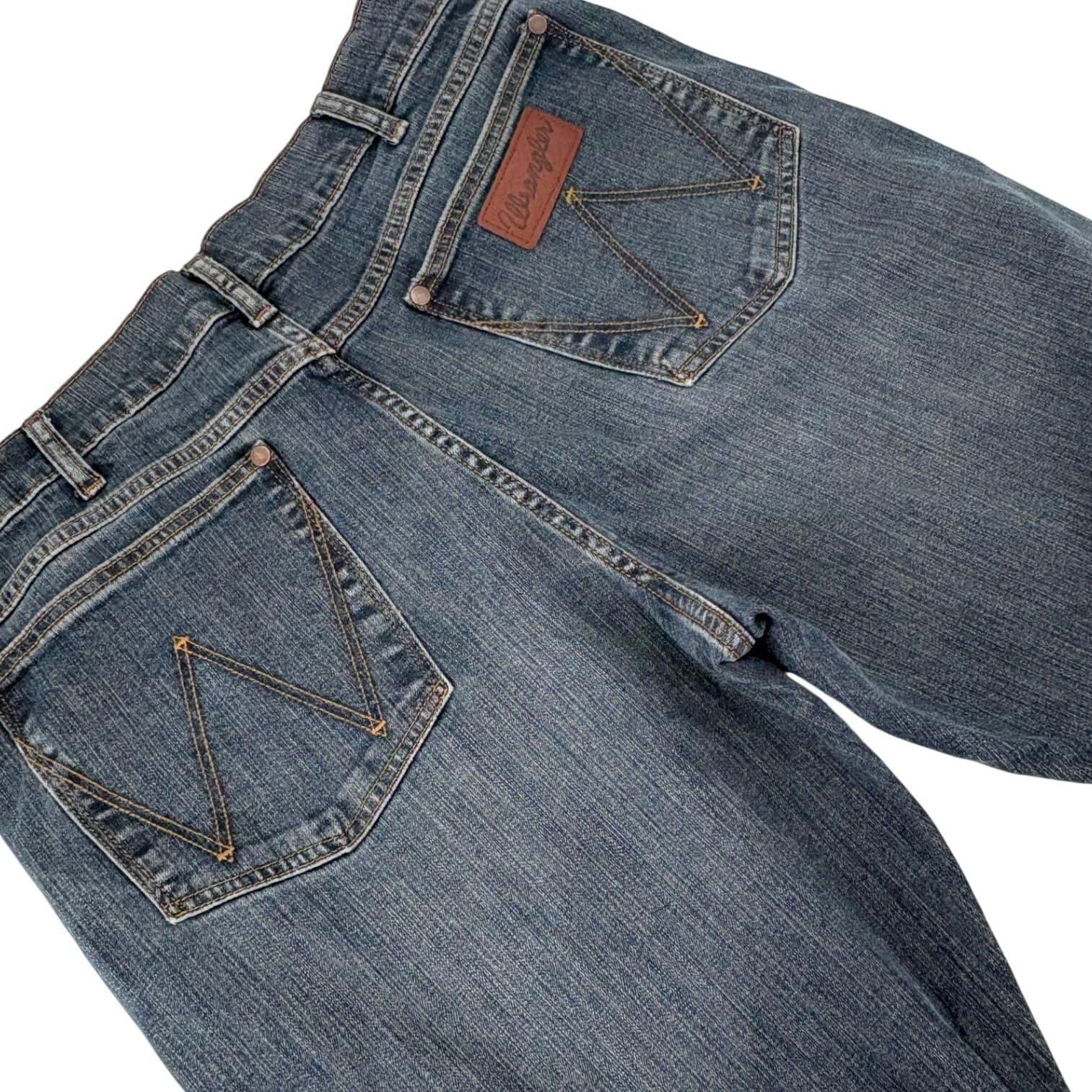Wrangler Jeans Men's 36x31 Blue Retro Relaxed Boot Western Denim
