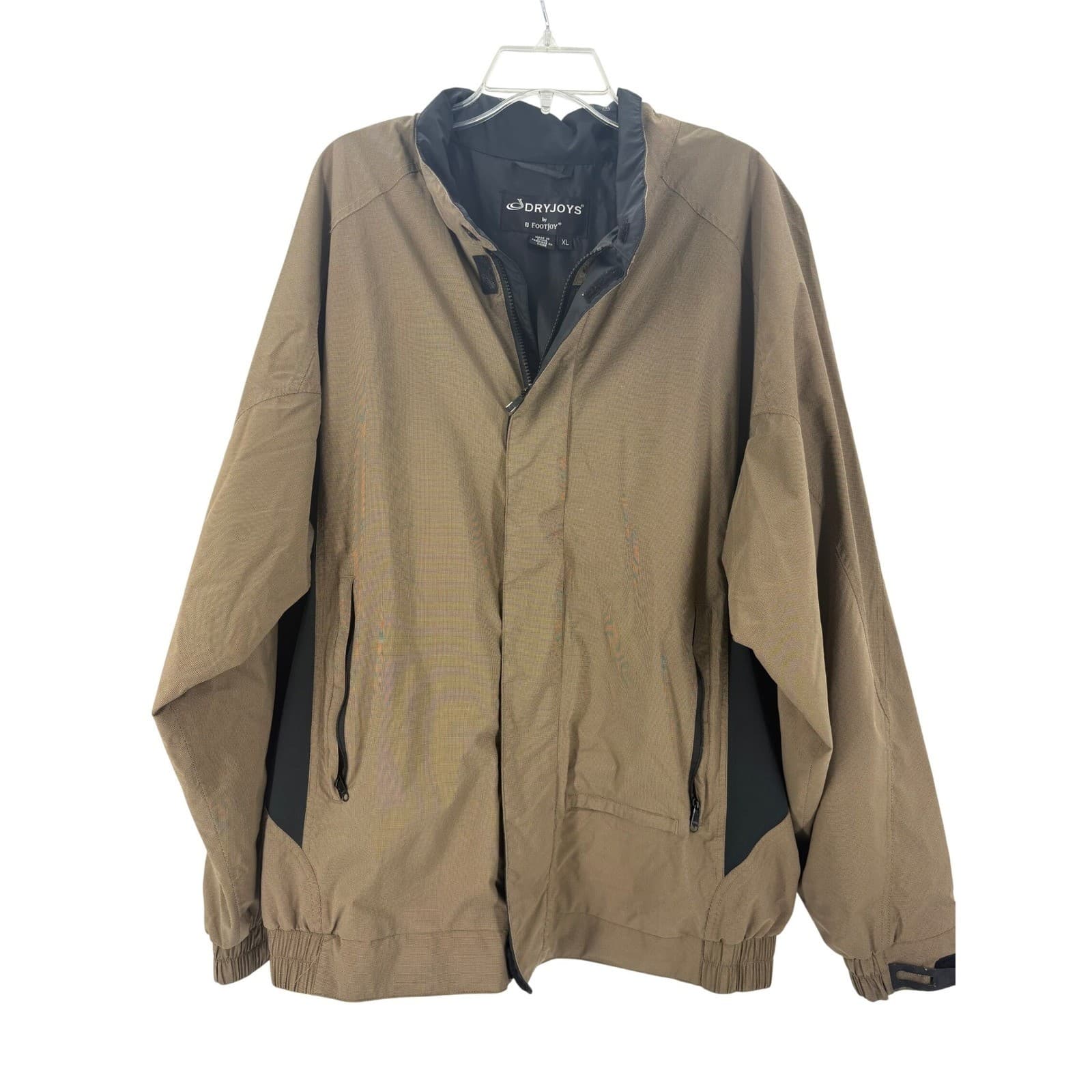 DryJoys by FootJoy Mens XL Brown Golf Windbreaker Jacket Water Resistant