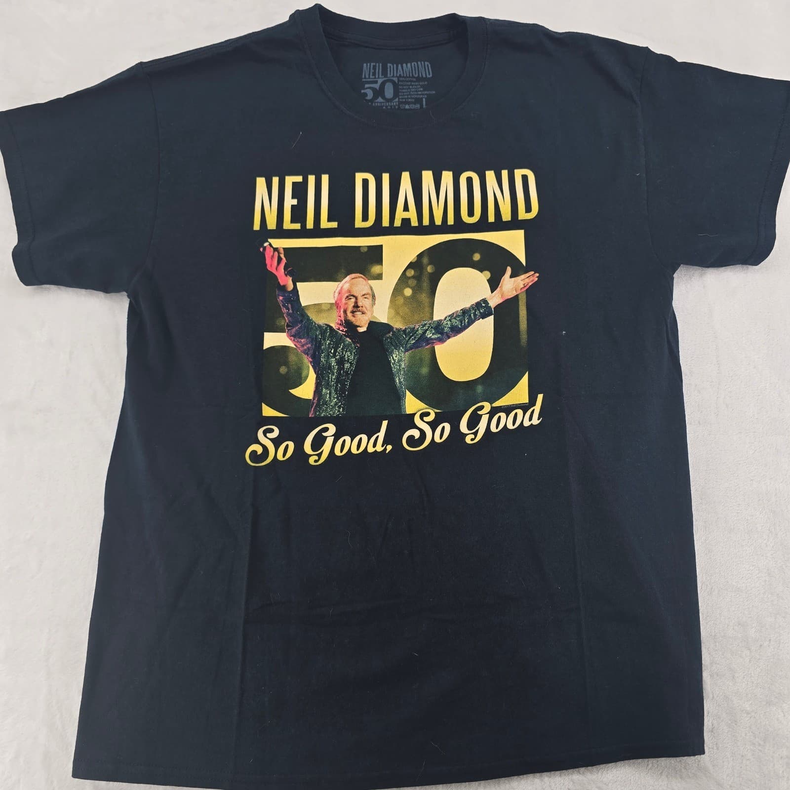 Neil Diamond T Shirt Mens L 50th Anniversary World Tour Black So Good Unisex