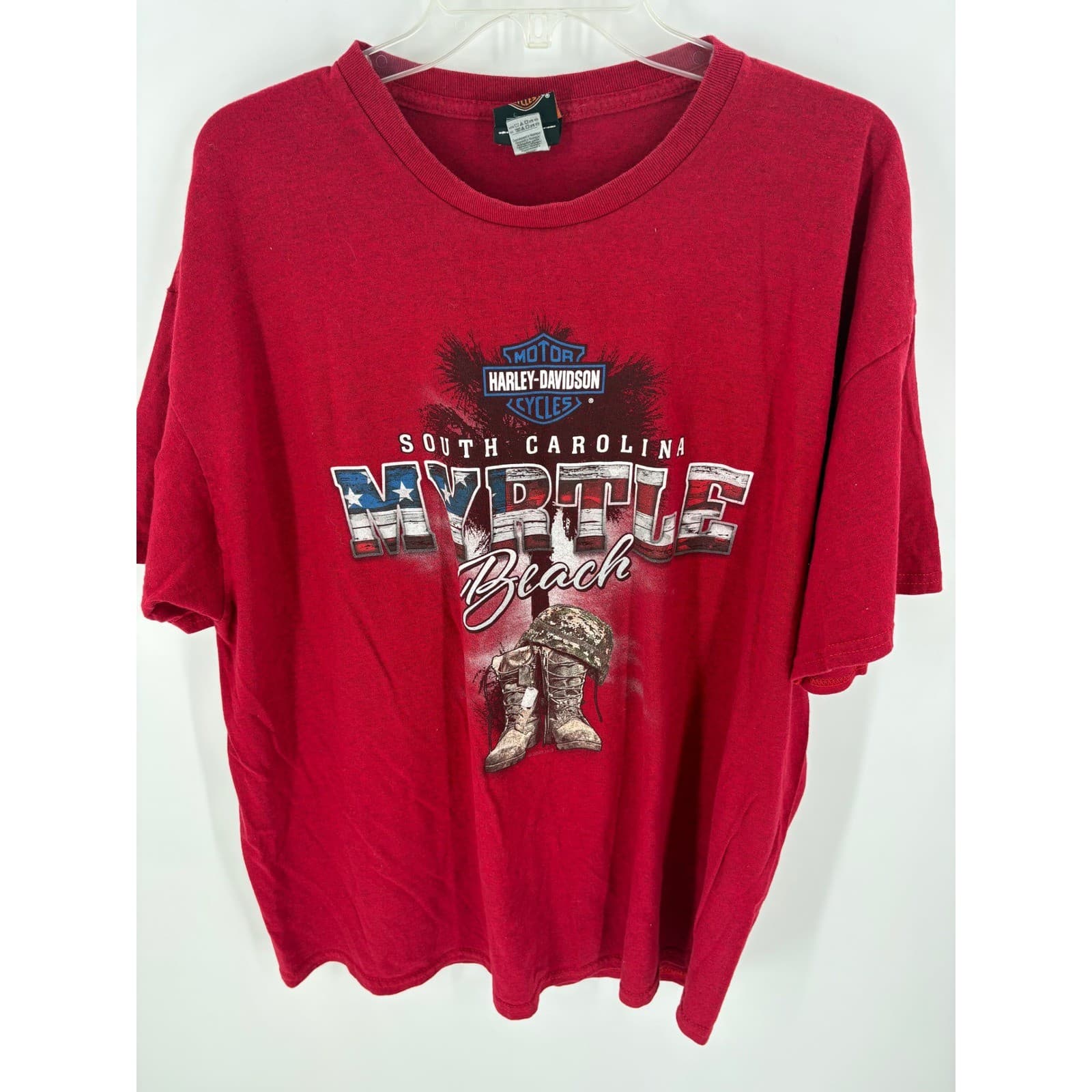 Harley Davidson Myrtle Beach South Carolina Graphic T Shirt Mens 2XL Red