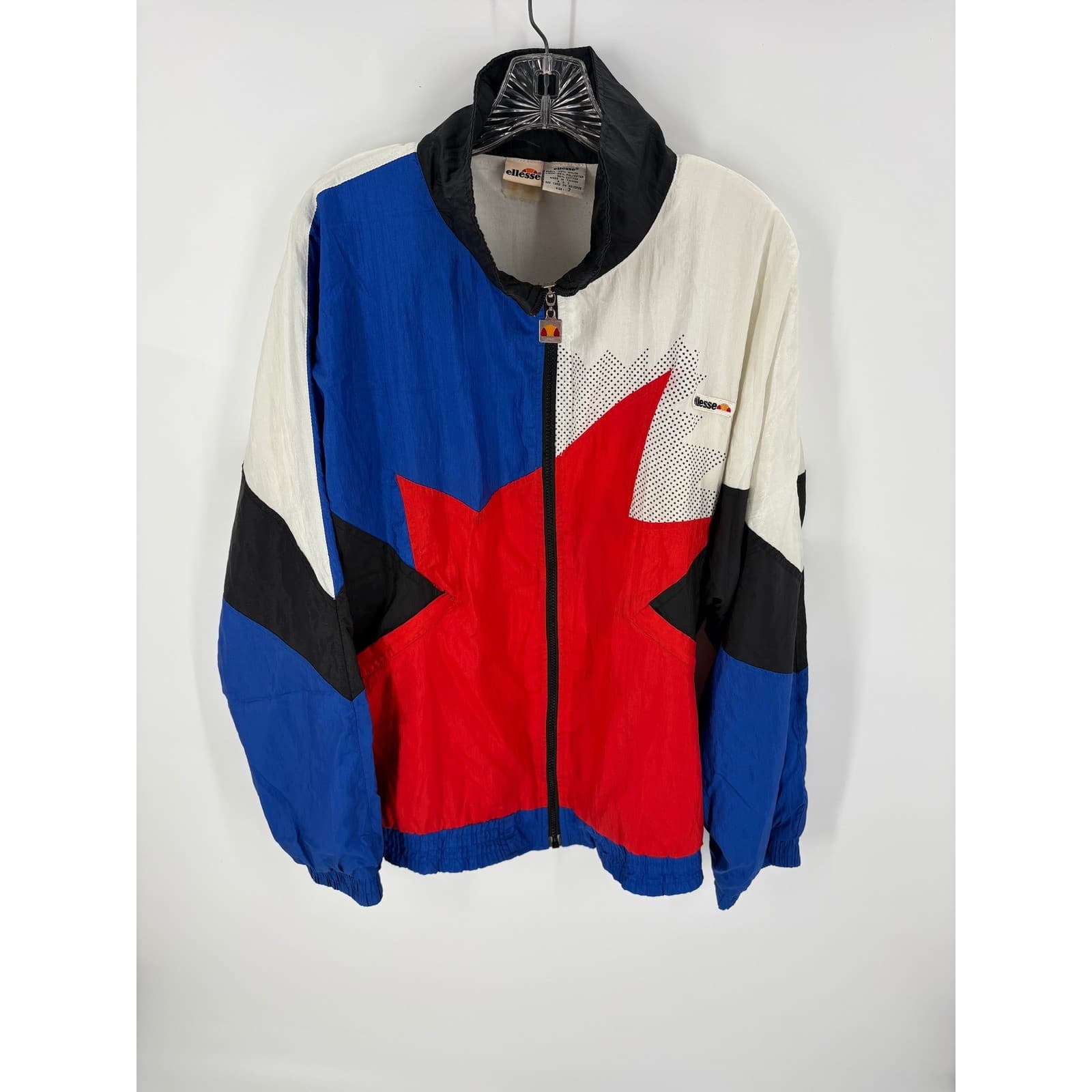 Ellesse Women's Vintage Colorblock Track Jacket Windbreaker Nylon Retro Size 7