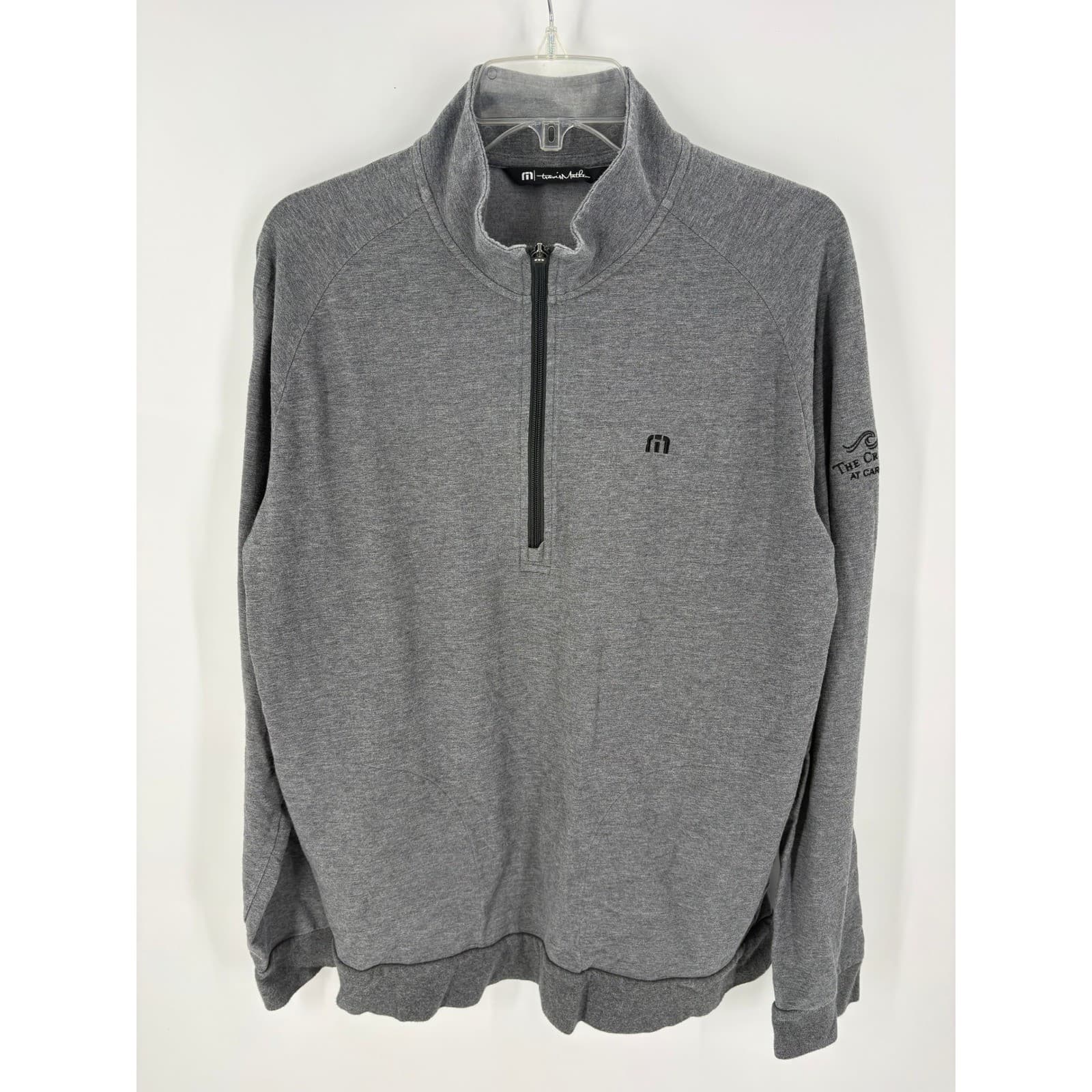 Travis Mathew Mens Gray Quarter Zip Pullover The Crossings Carlsbad Size L