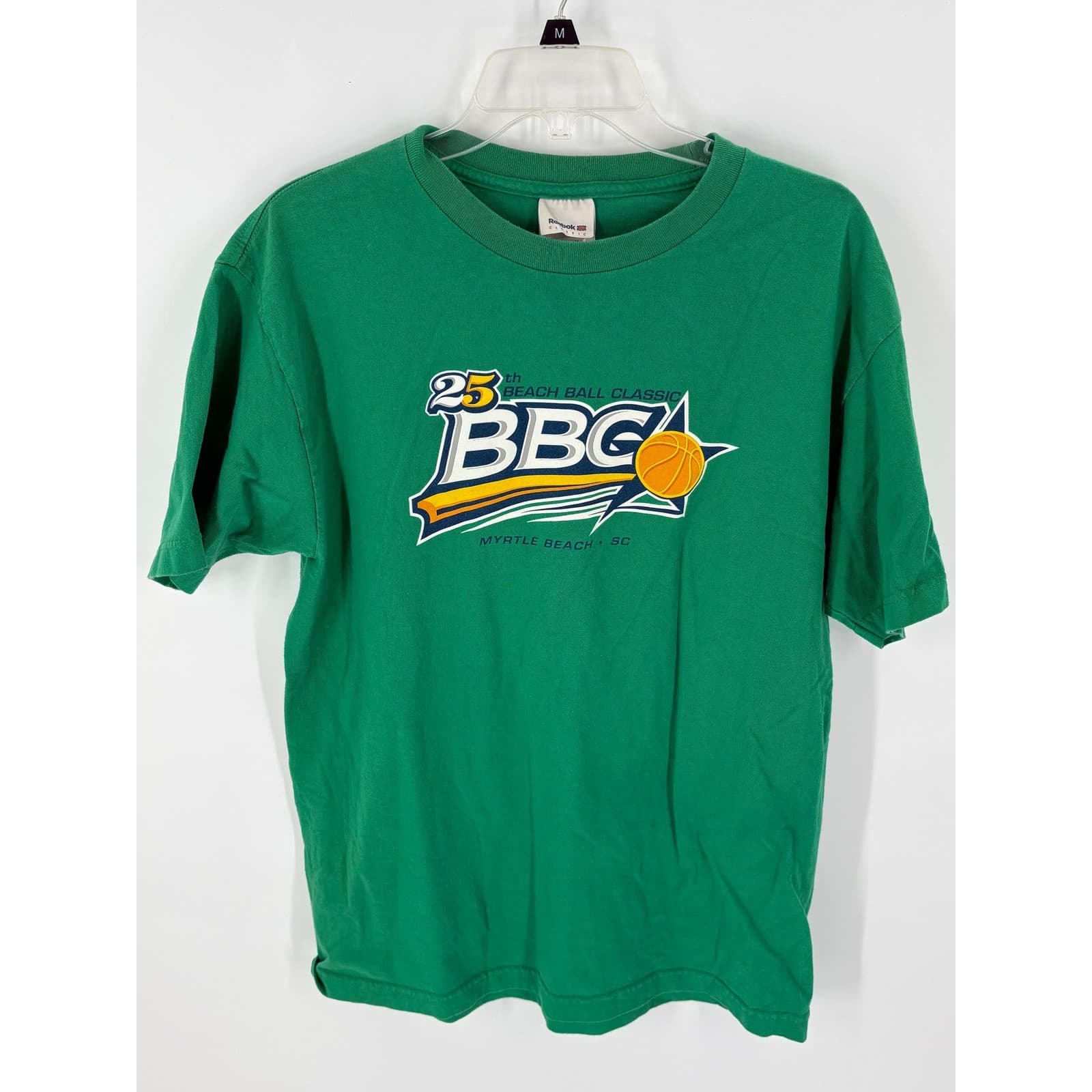 Reebok Classic BBC 25th Beach Ball Classic Myrtle Beach SC Green T Shirt Men's M
