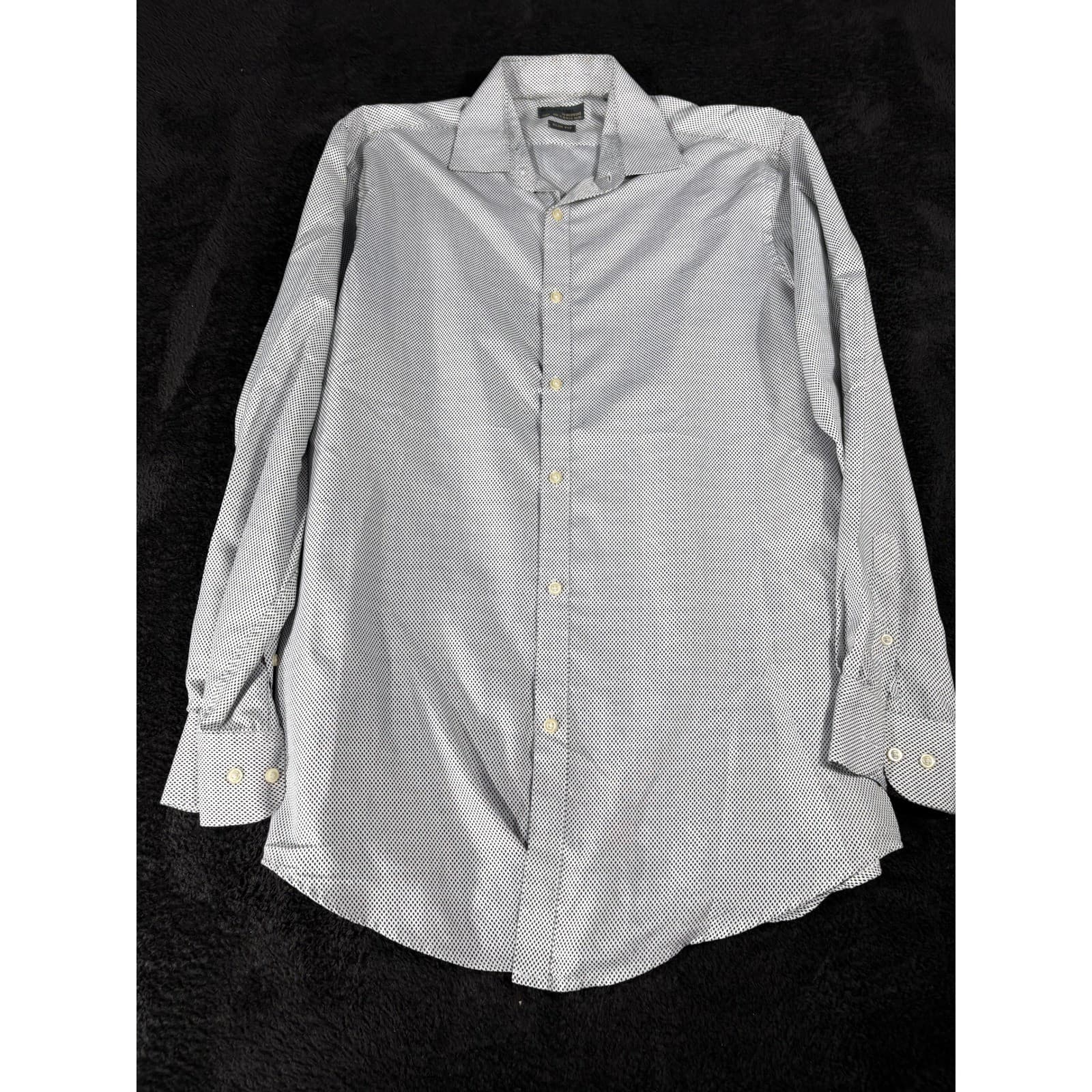 Black Label by Ruffini Dress Shirt Mens M Slim Fit Patterned Italy