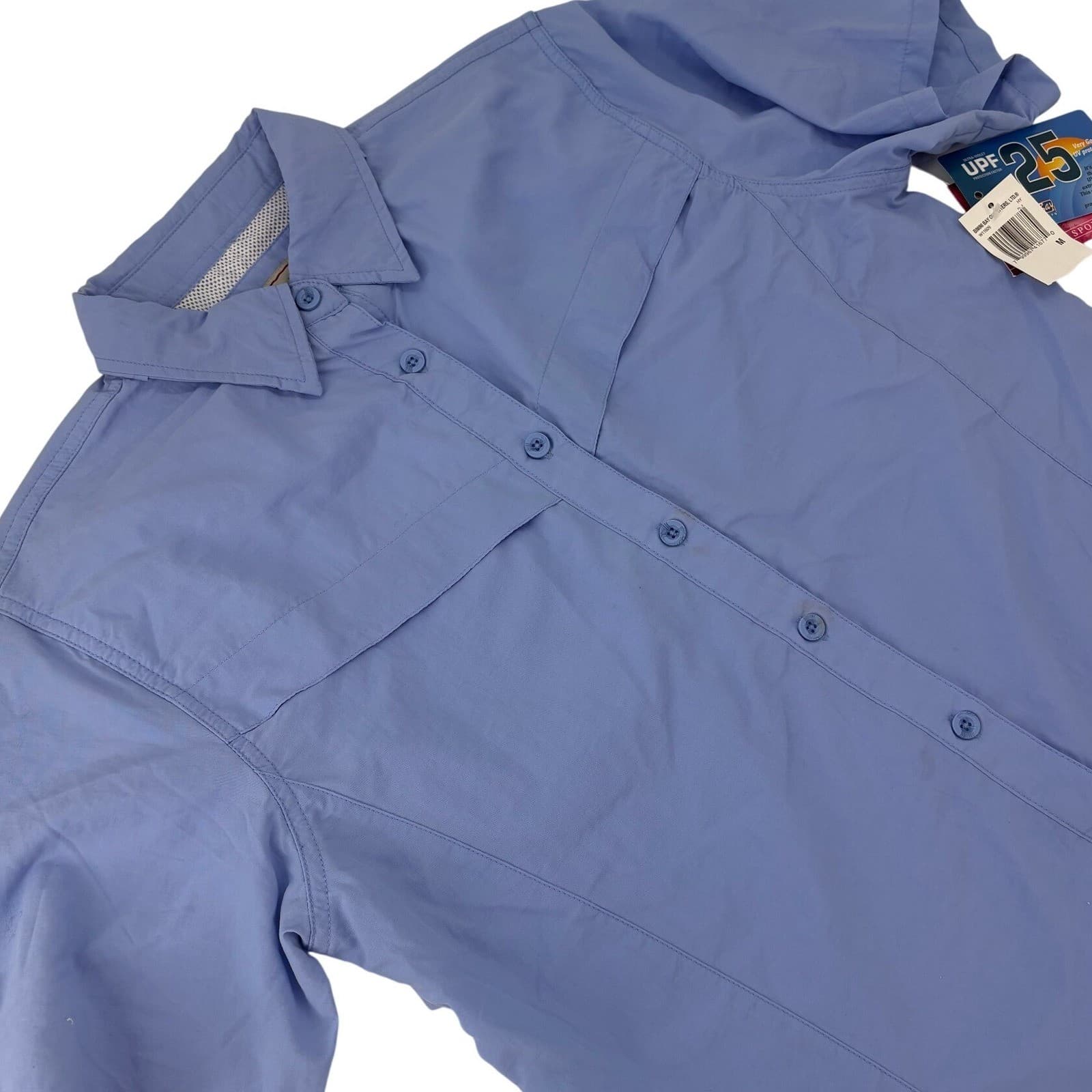 Bimini Bay Outfitters W11609 Fishing Shirt UPF 25 Short Sleeve M Blue Womens