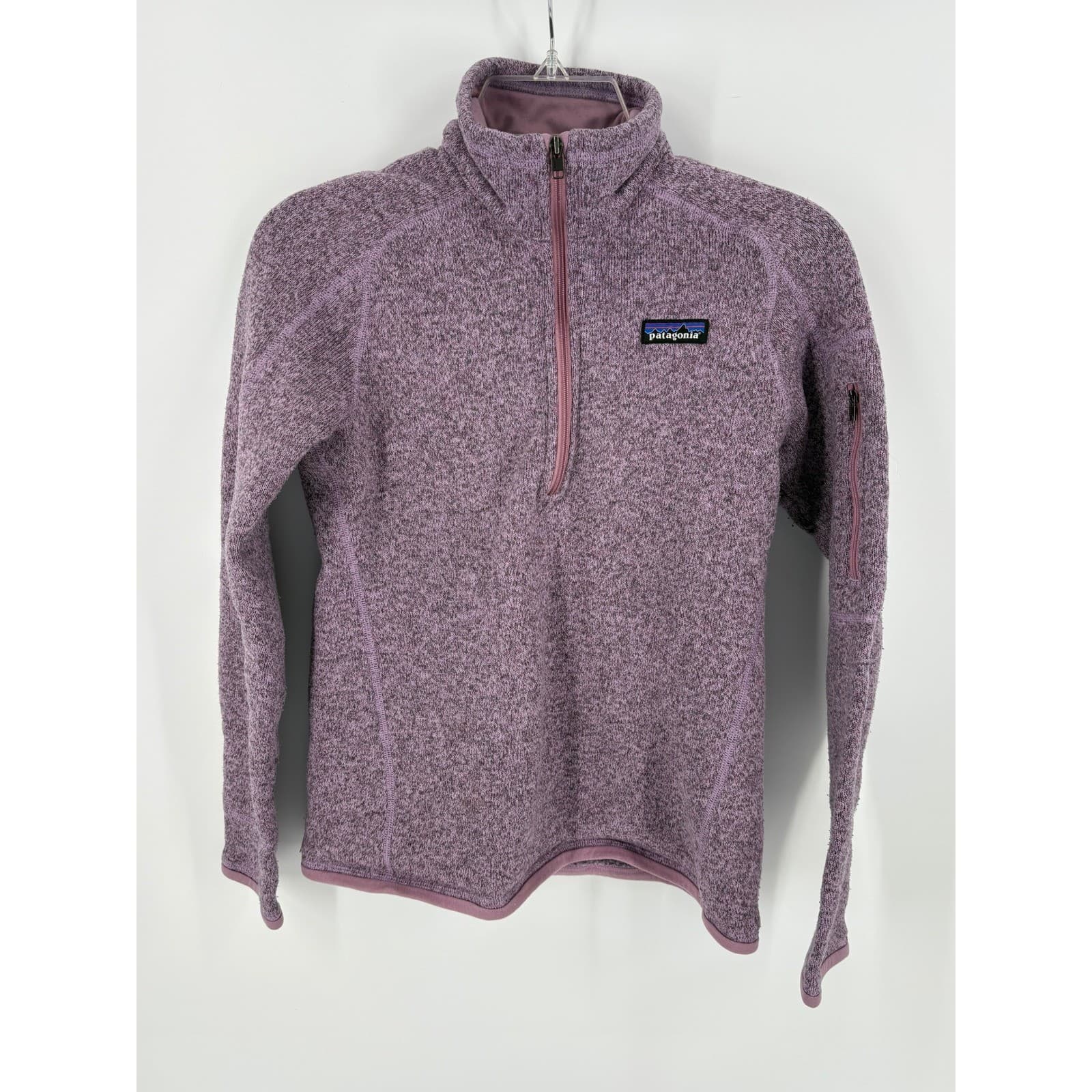 Patagonia Better Sweater 1/4 Zip Women's Small Purple Heather Fleece Jacket *