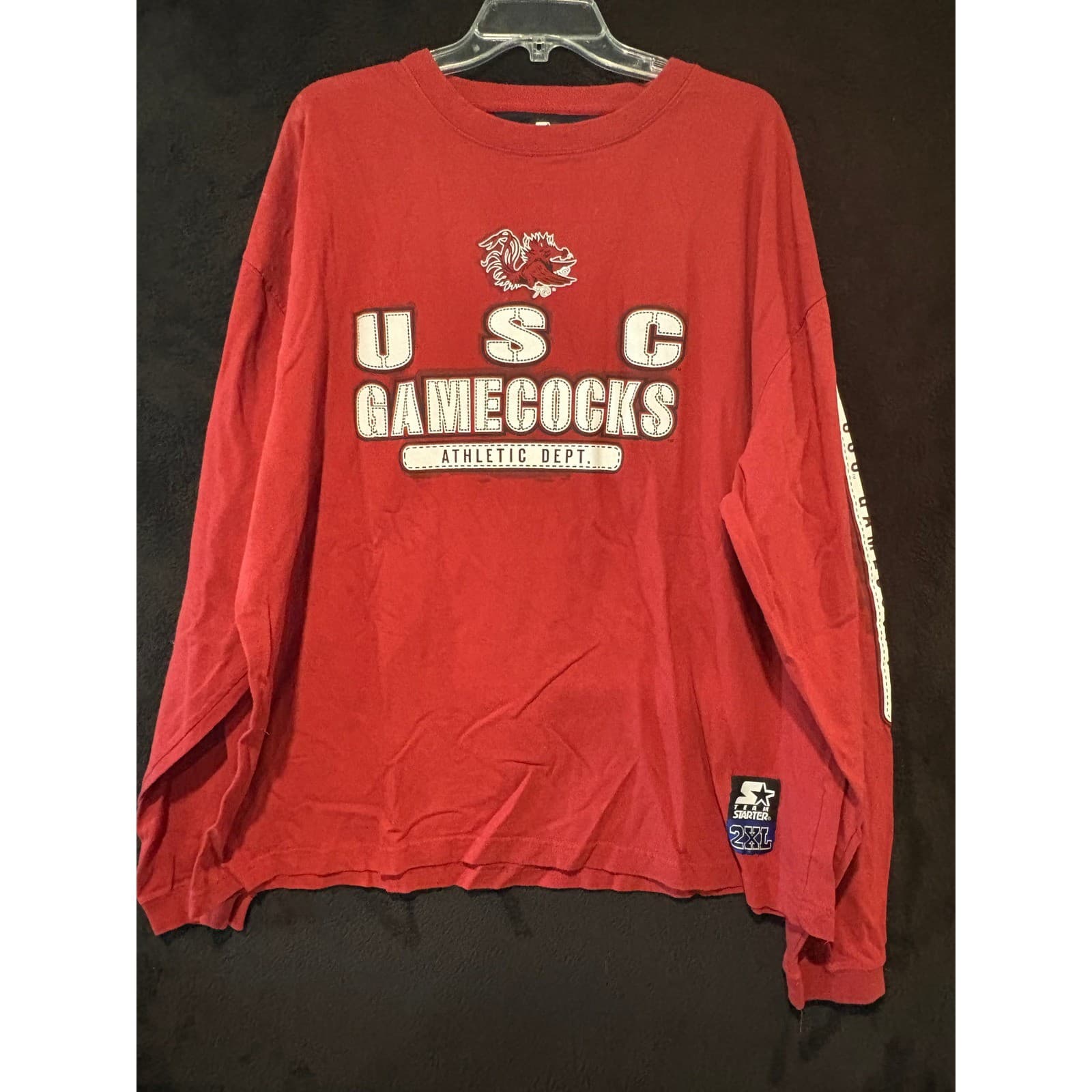 Starter USC Gamecocks Long Sleeve T-Shirt Athletic Dept Red 2XL