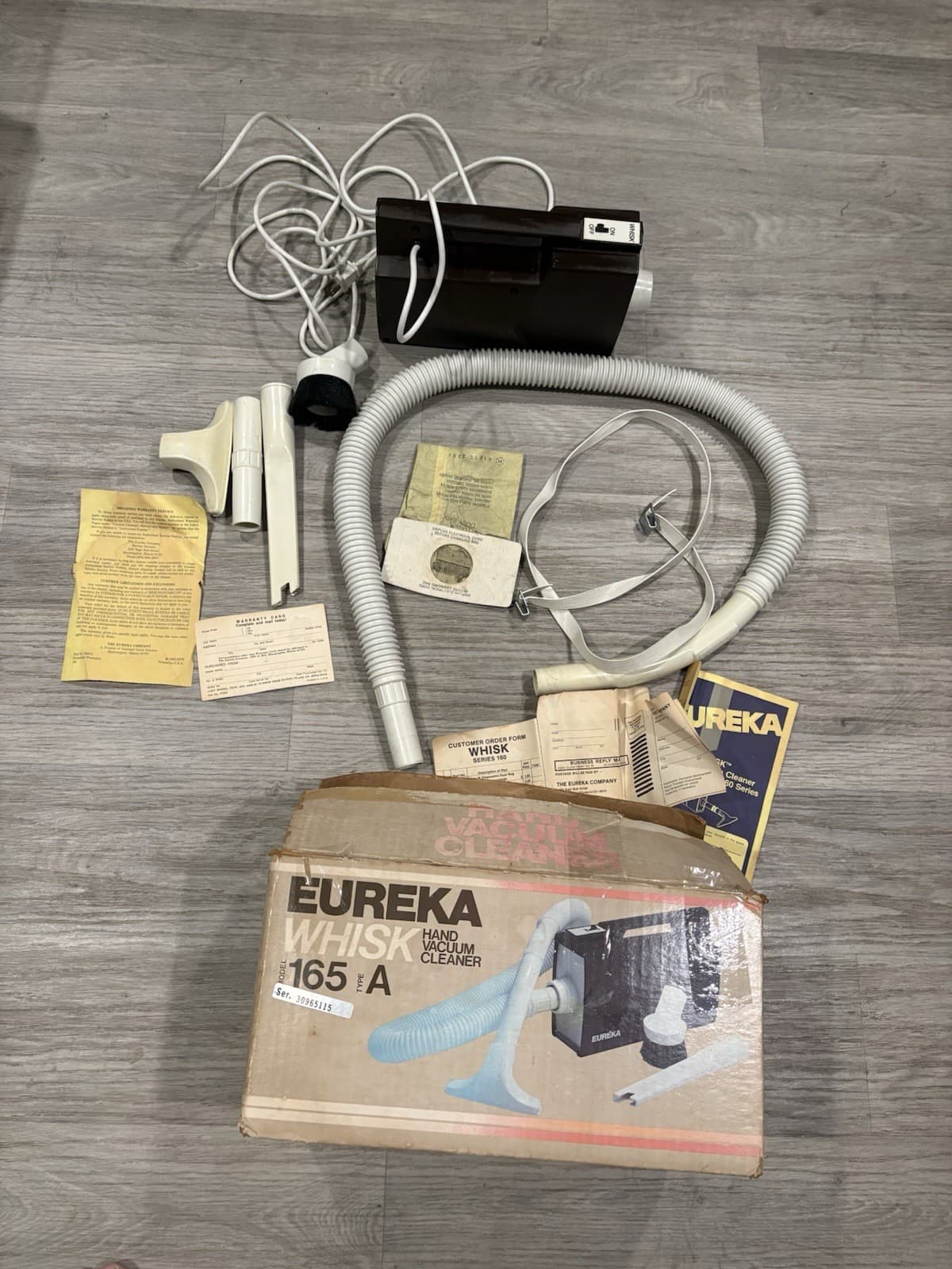 Eureka Whisk Vacuum Model 165 Type A Vintage Portable Complete Works Tested