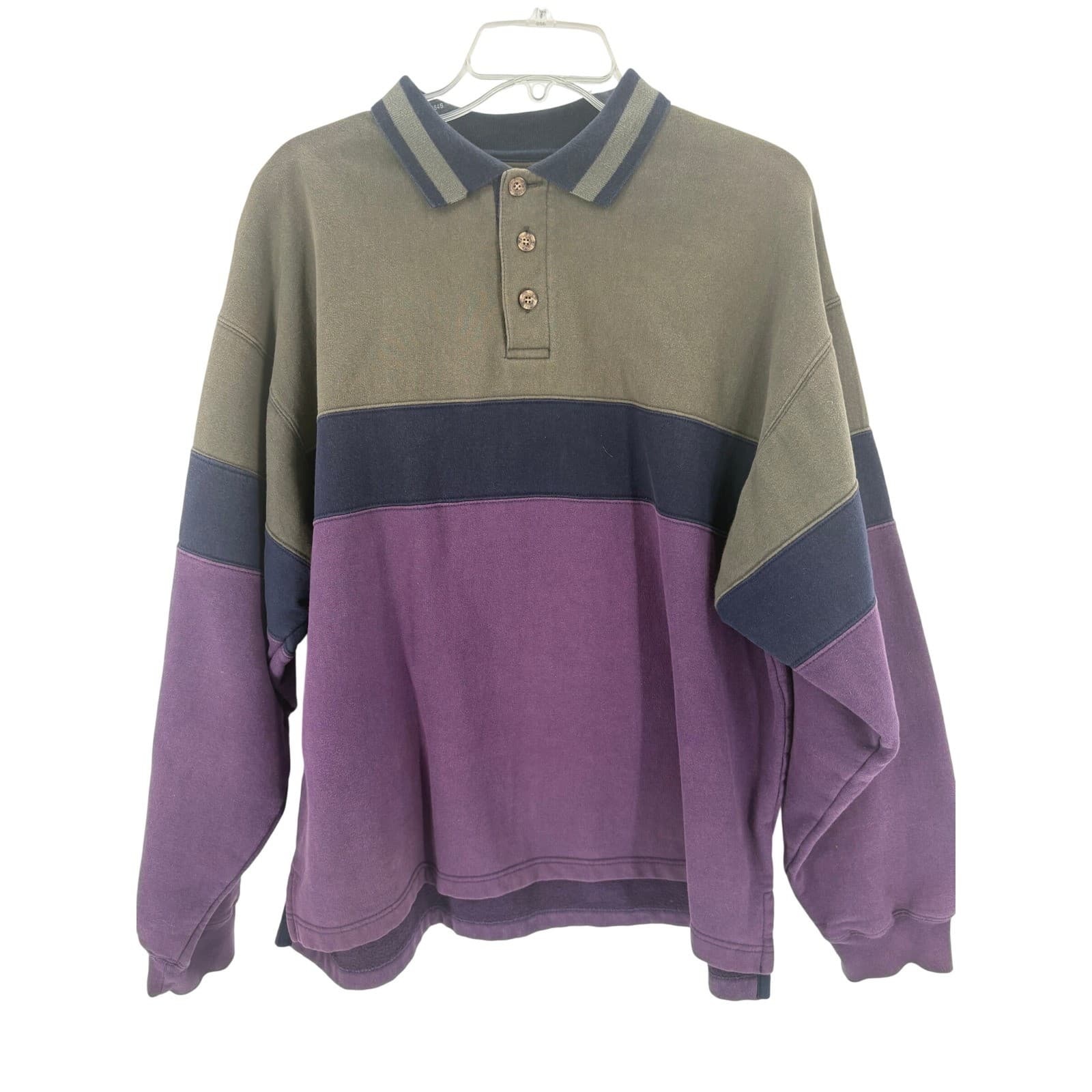 Gear For Sports Rugby Sweatshirt Mens M Pullover Purple Green Colorblock Vintage