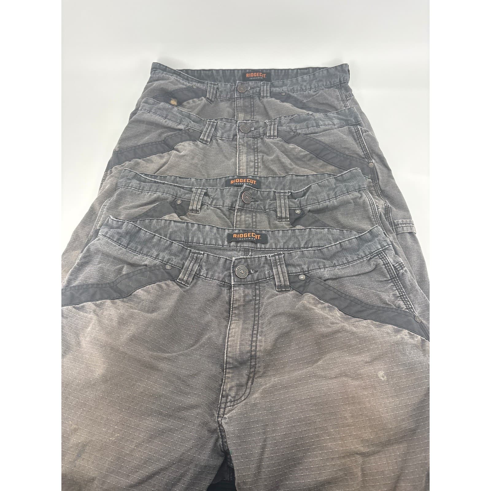Ridgecut Work Pants Mens 38x32 Lot of 4 Pants Gray Stained Paint Distressed
