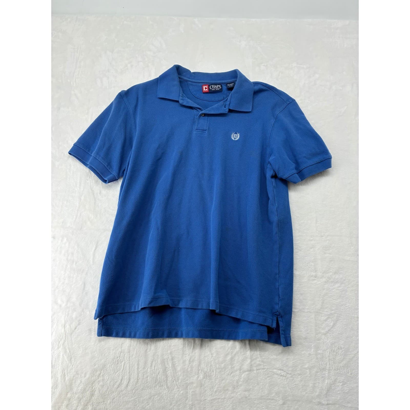 Chaps Polo Shirt Womens Large Polo Blue Short Sleeve Cotton Solid Logo