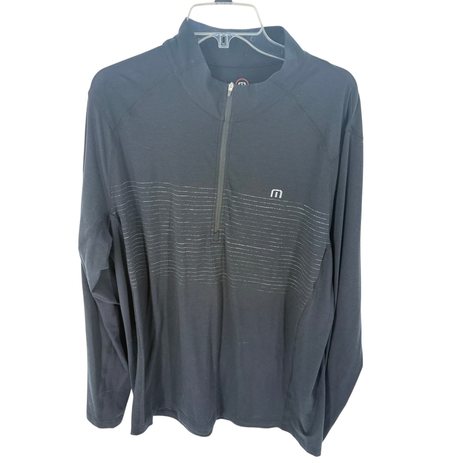 Travis Mathew Mens Golf Quarter Zip Pullover Long Sleeve Black XL Fall Classic