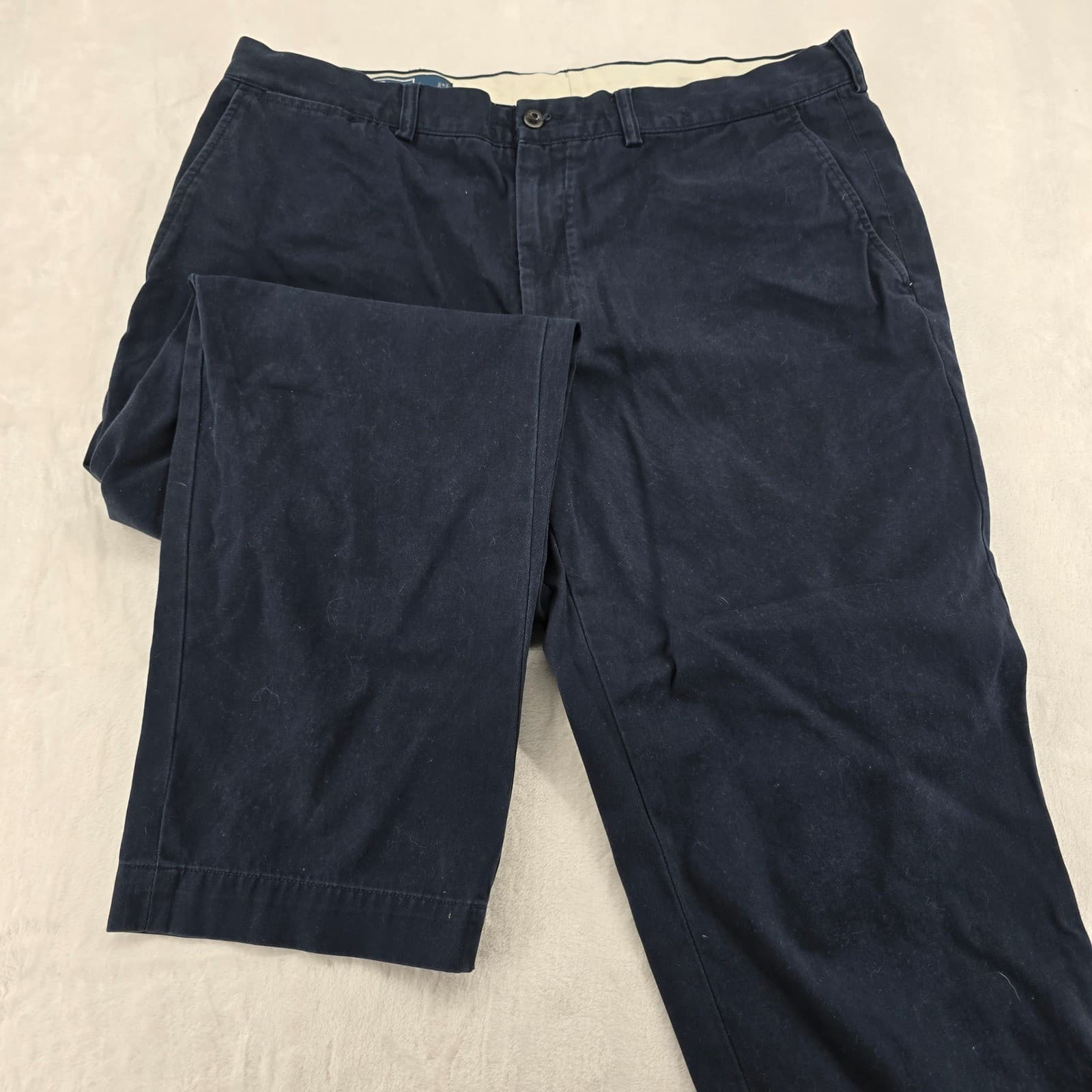 Polo Ralph Lauren Preston Pant Mens 38/32 Chino Pants Navy Blue Cotton Straight