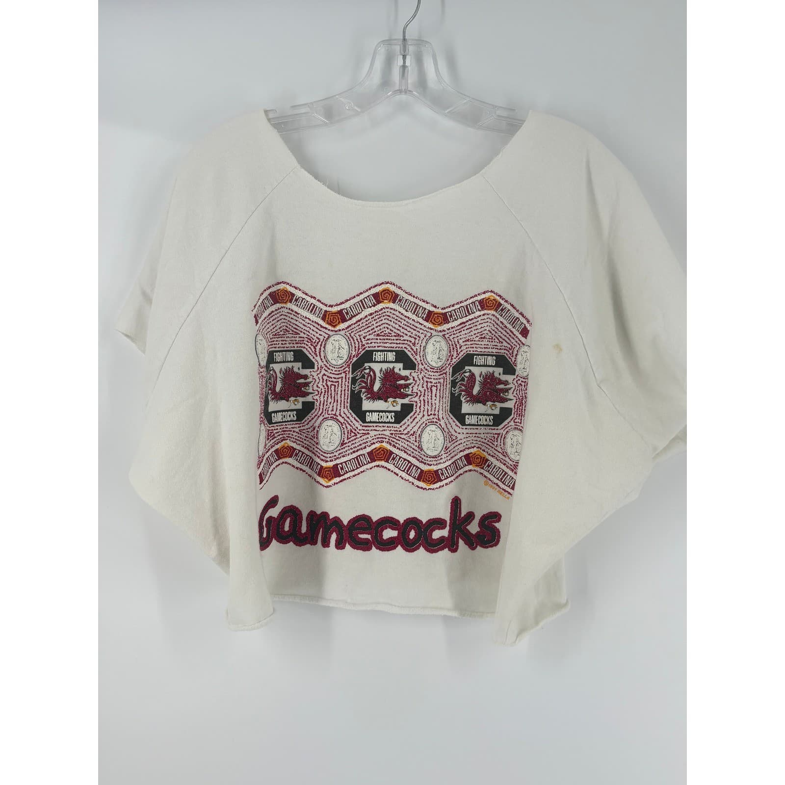 South Carolina Gamecocks White Graphic Cropped Sweatshirt Top Women's