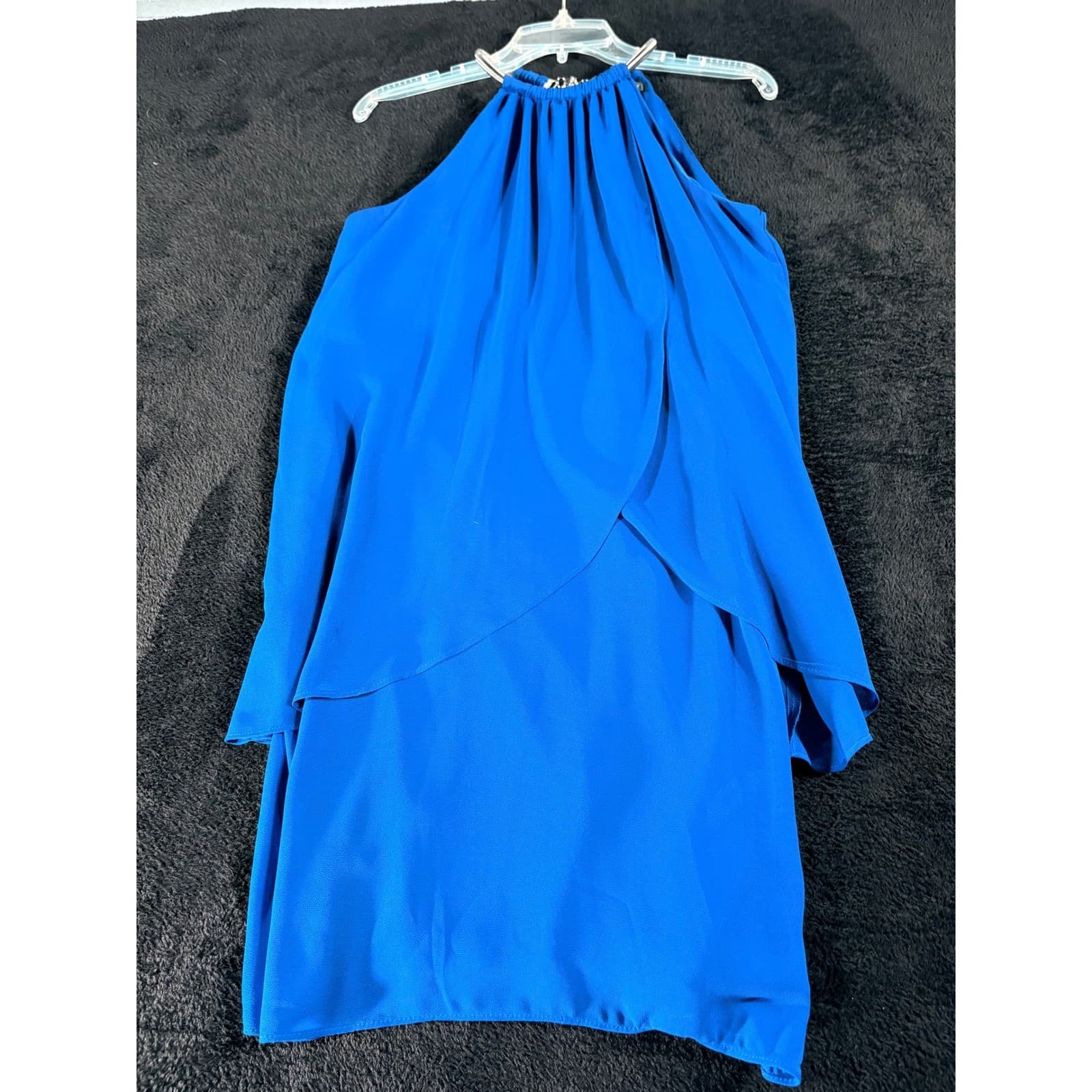 Jessica Howard Women's Blue Halter Neck Sleeveless Party Dress Size 10P