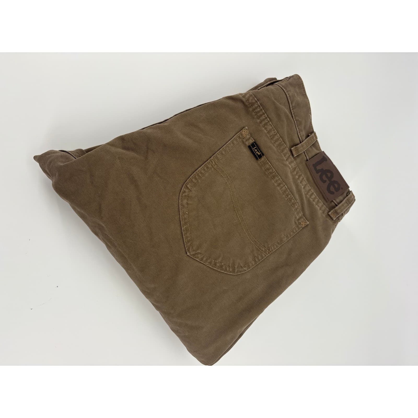 Lee Relaxed Fit Carpenter Pants Men's 36x35 Brown Cotton Blend Lined Workwear