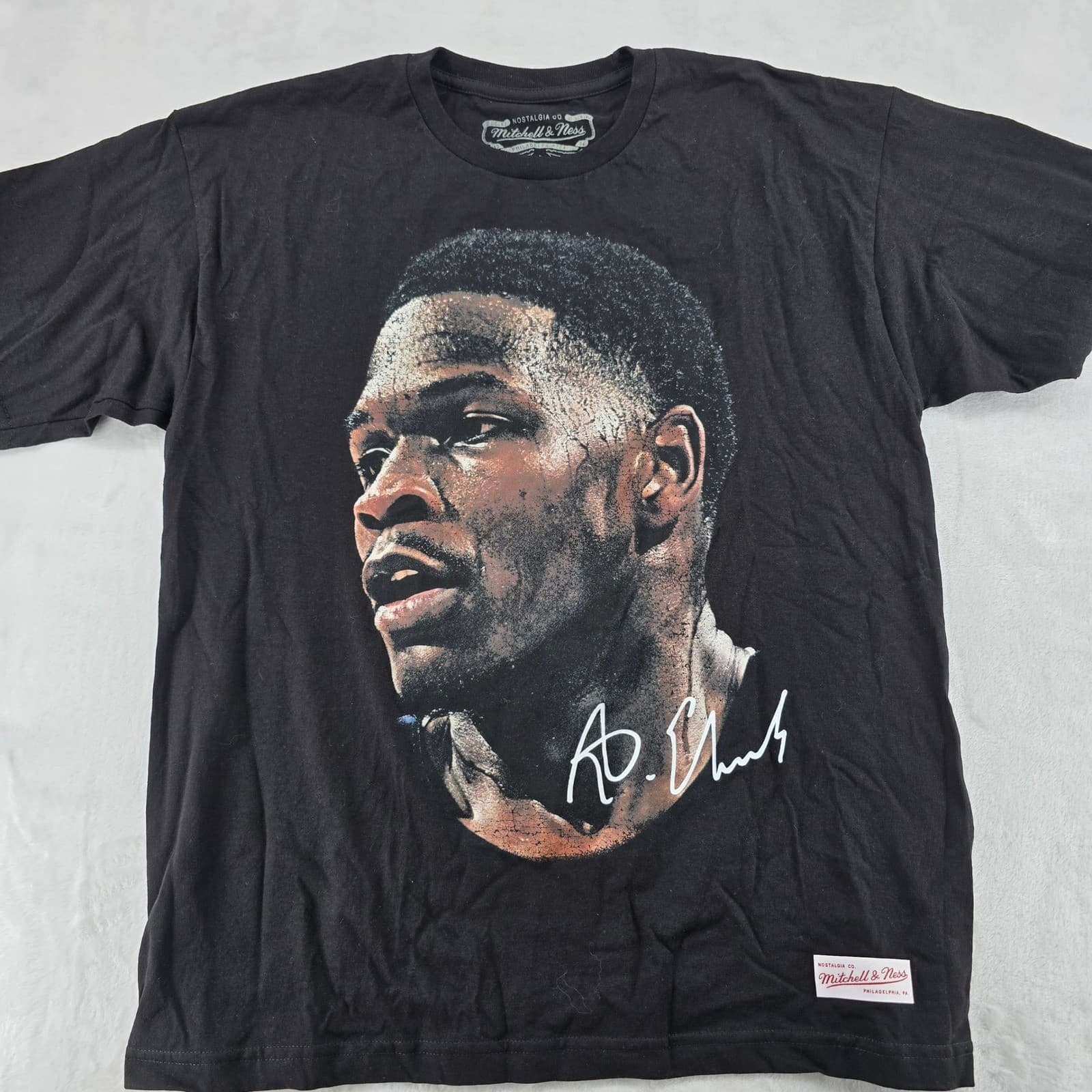 Mitchell & Ness T Shirt Mens L Tee Black Anthony Edwards Graphic NBA Basketball
