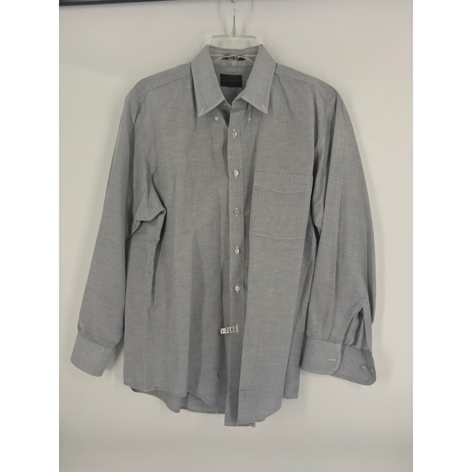 Scott Foster Men's Gray Dress Shirt Fine Needle Tailoring Button Up Size 16