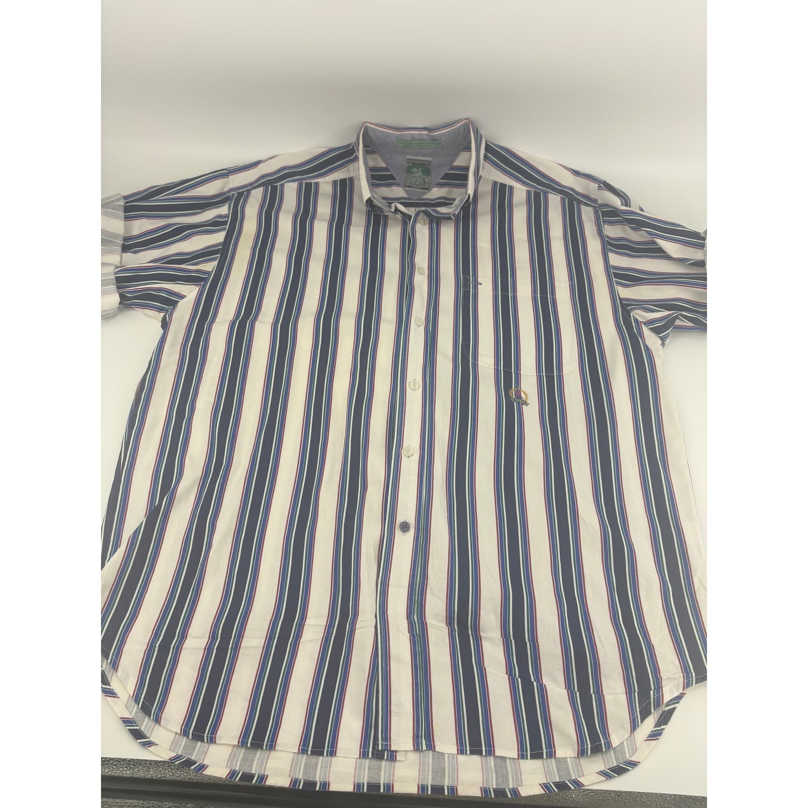 McIntosh & Seymour World Soccer Gear Rugby Men's Striped Button Shirt Size M