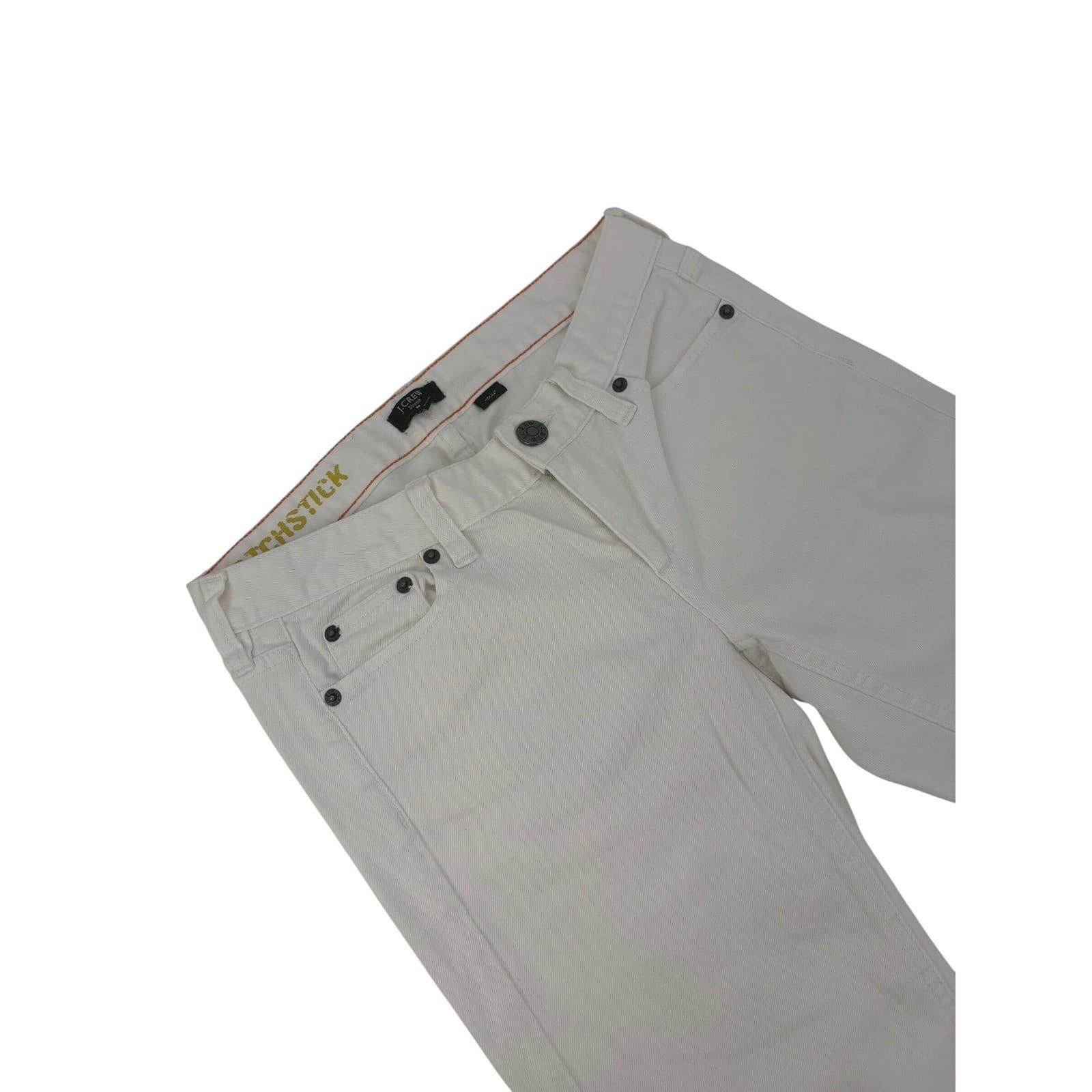 J. Crew White Stretch Denim Jeans Embellished Kiss Back Pocket Women 27R
