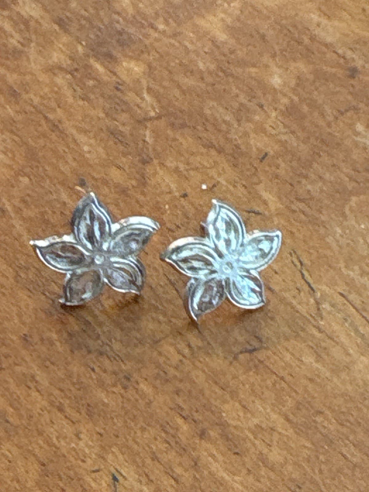 Javier Sterling Silver Flower Stud Earrings Floral 925 Vintage