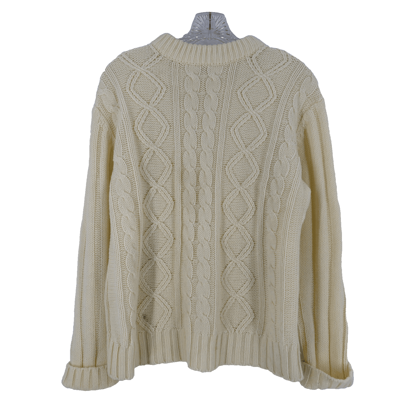 Sears Kings Road Women’s Cream Cable Knit Mock Neck Sweater Size M