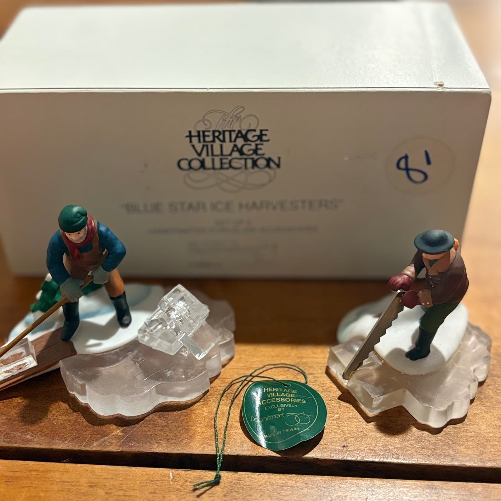 Department 56 Blue Star Ice Harvesters OS Figurine Multicolor Heritage Village