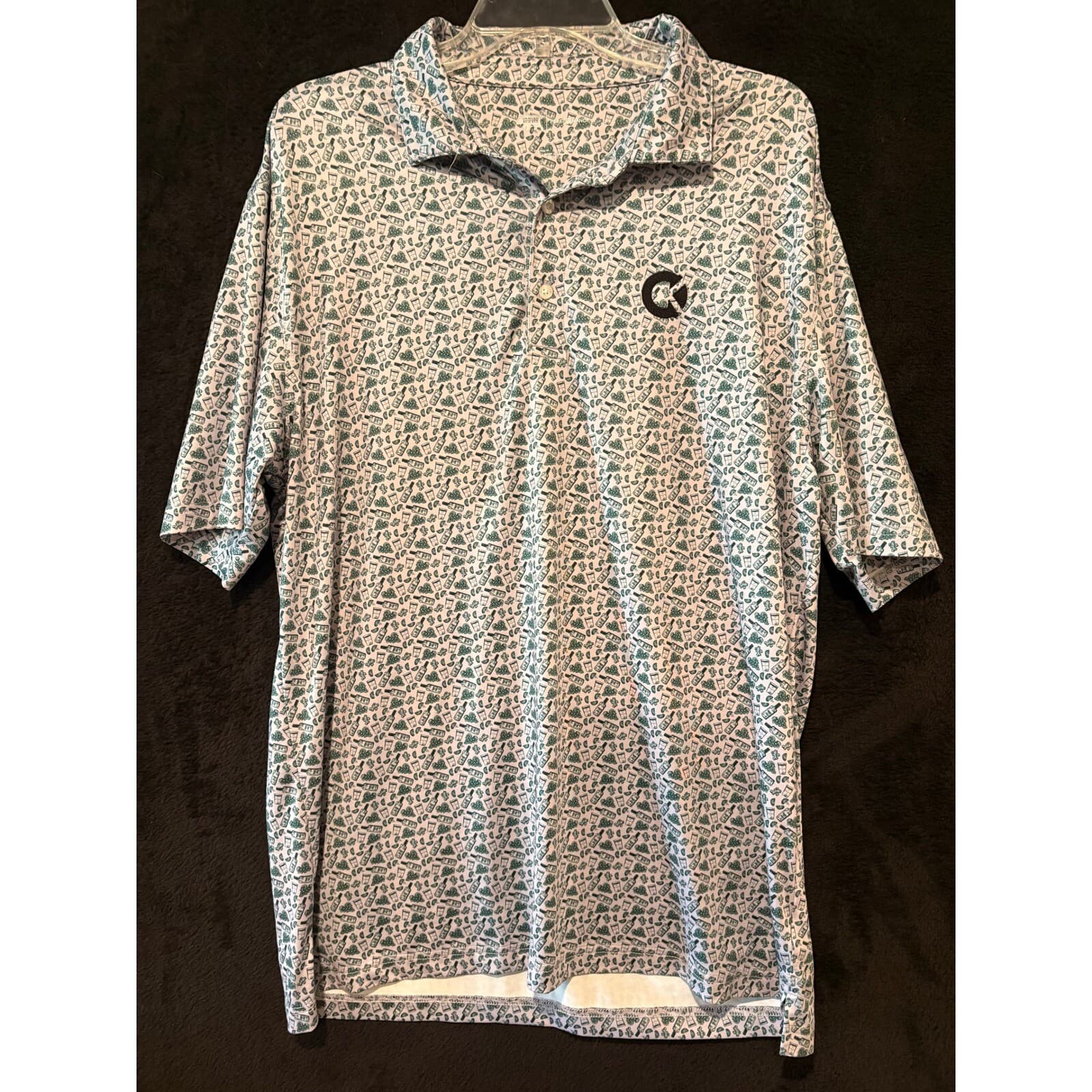 Onward Reserve Golf Polo Mens Novelty Print Performance Short Sleeve L XL