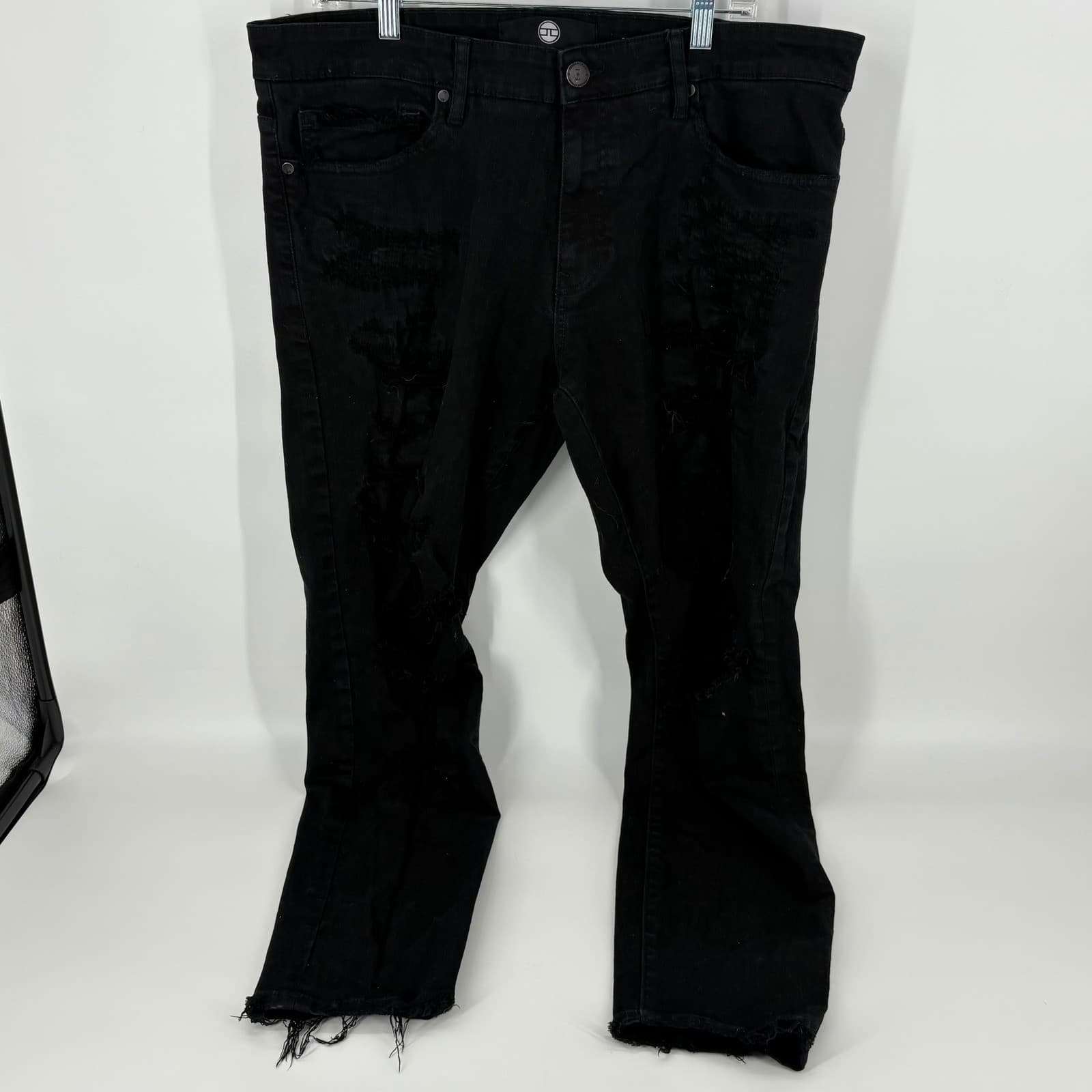 Jordan Craig Mens Distressed Jeans Black Denim Slim Fit Size 38/32 Y2K Skater
