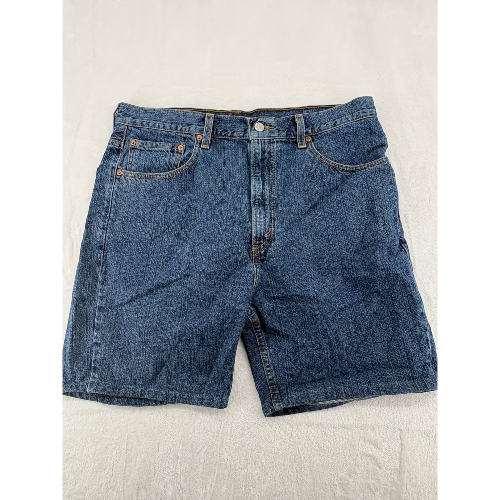 Levi's 505 Mens W38 Denim Shorts Blue Regular Fit Cotton Jean Shorts