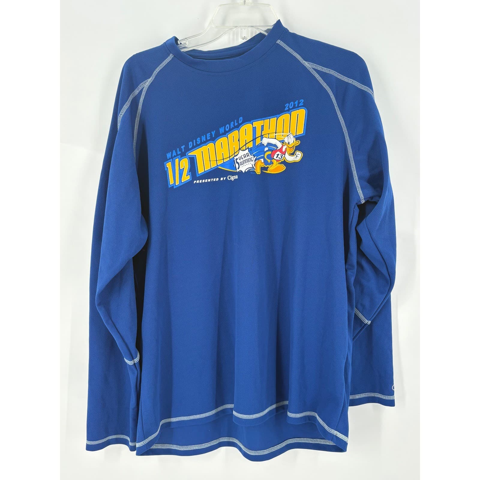 RunDisney 2012 Walt Disney World Half Marathon Donald Duck Shirt Large Blue