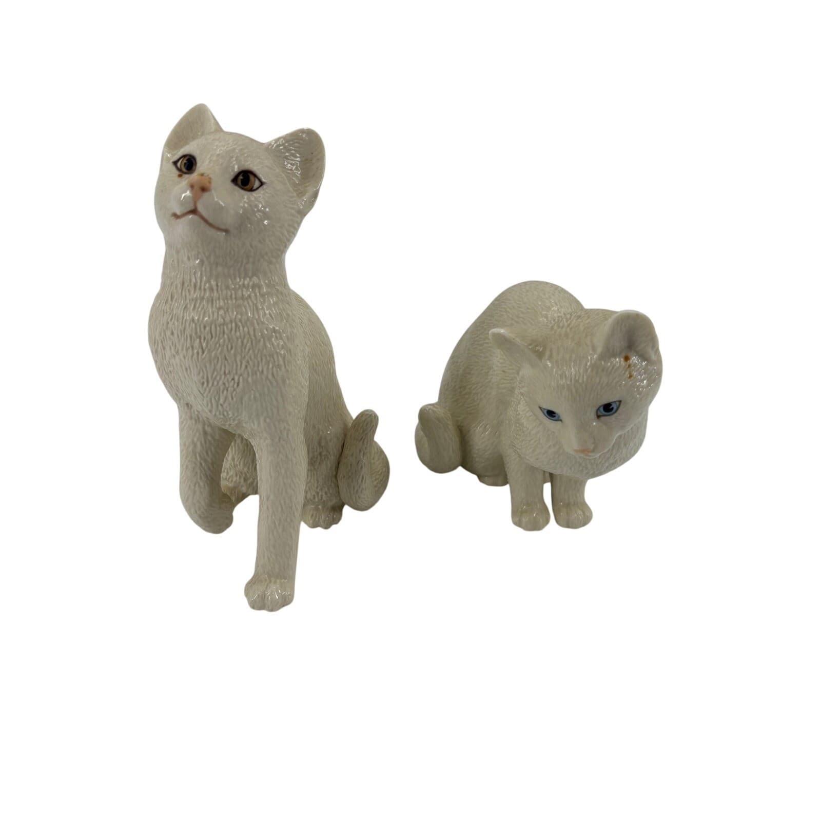 Lenox Cat Figurines Eye to Eye Fascinating Ladybug Cream Porcelain Set of 2