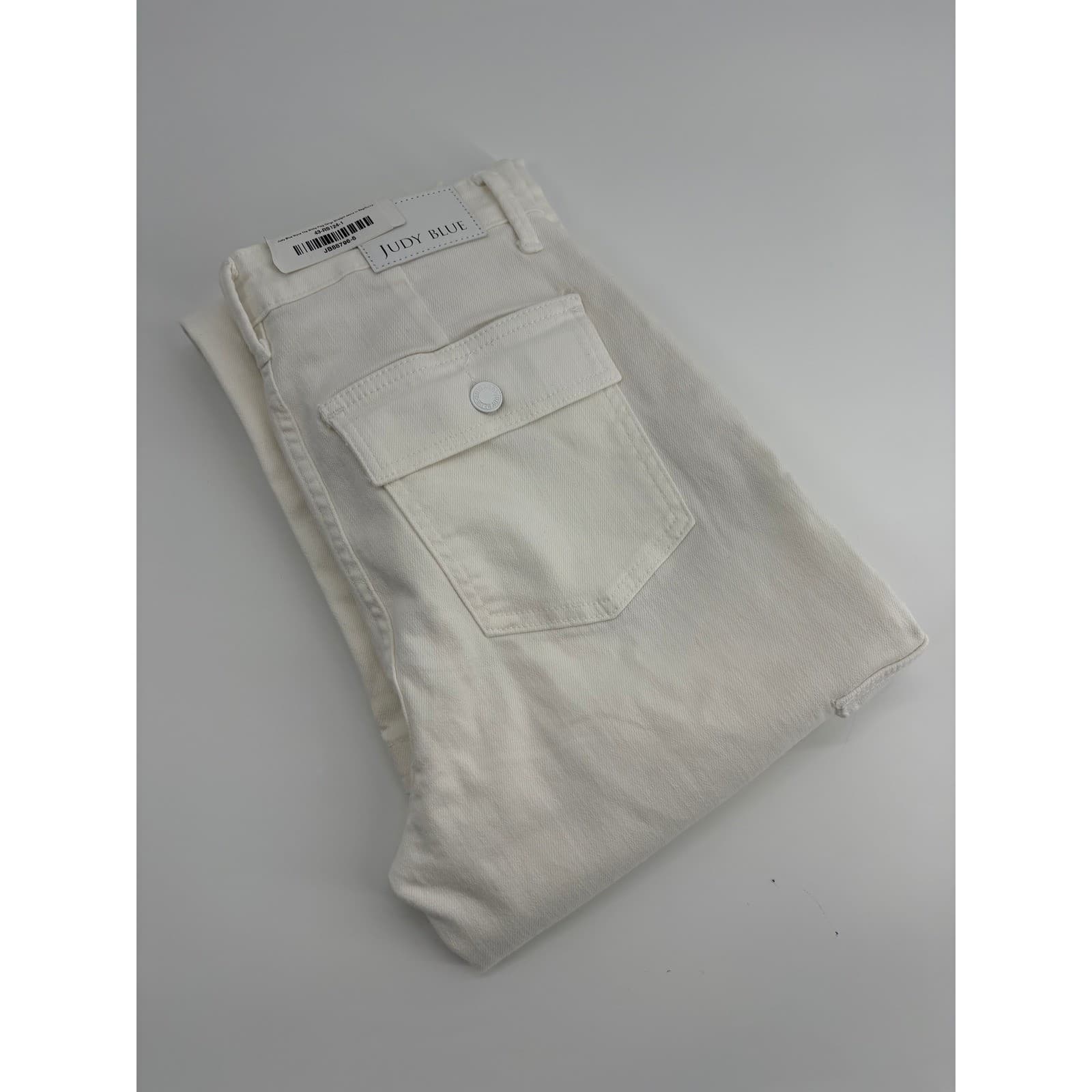 Judy Blue Los Angeles White High Waist Flare Leg Cargo Jeans Size 5/27 NWT