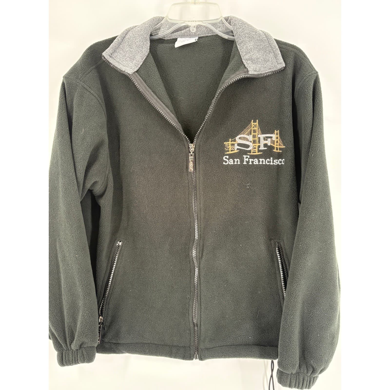 Lanza Women's San Francisco SF Zip Up Fleece Jacket Size S Gray