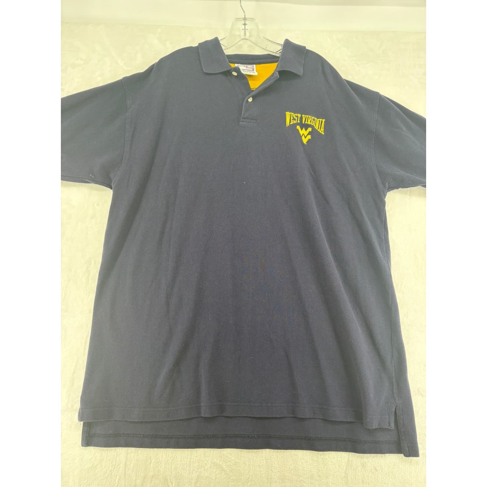 Crable Sportswear Polo Mens XL Polo Blue West Virginia Mountaineers Embroidered