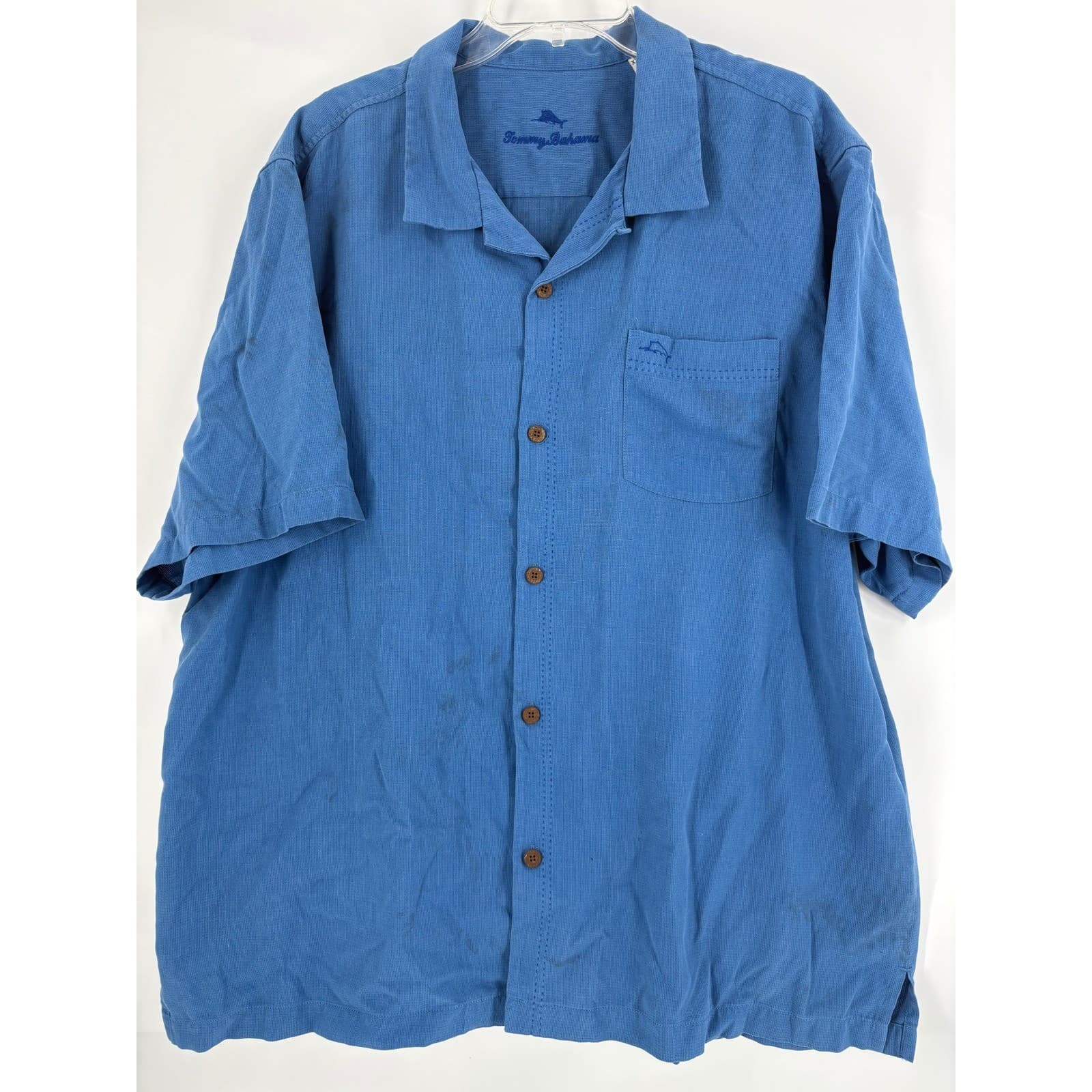 Tommy Bahama Mens Blue Island Zone Short Sleeve Button Up Shirt Size XXL