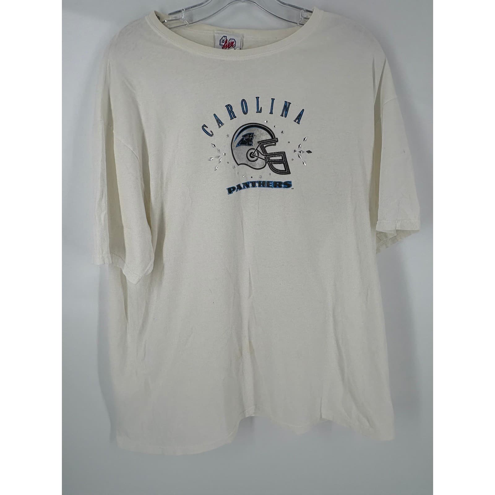 Vintage Carolina Panthers Graphic T Shirt White NFL Football Womens Size XL