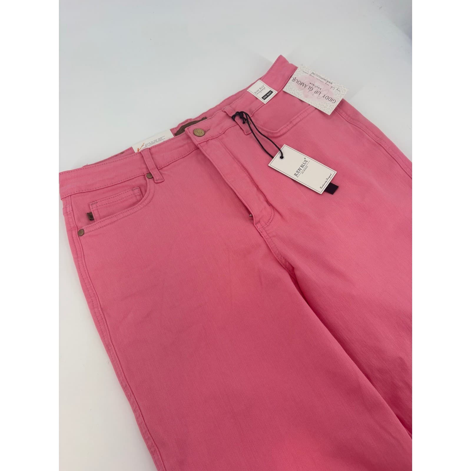 Judy Blue High Waist Pink Denim Jeans Women's Size 15/32 Garment Dyed