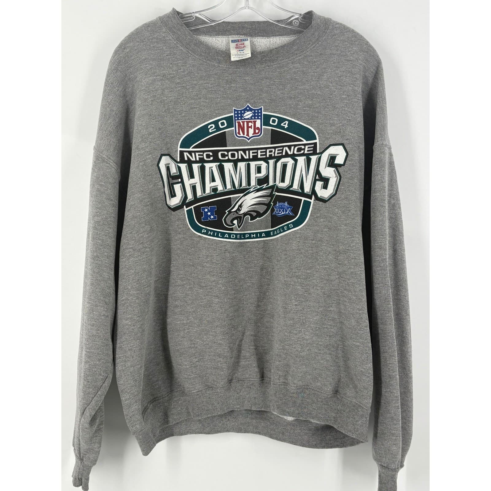 Jerzees Super Sweats Mens XL 2004 NFC Champions Philadelphia Eagles Sweatshirt