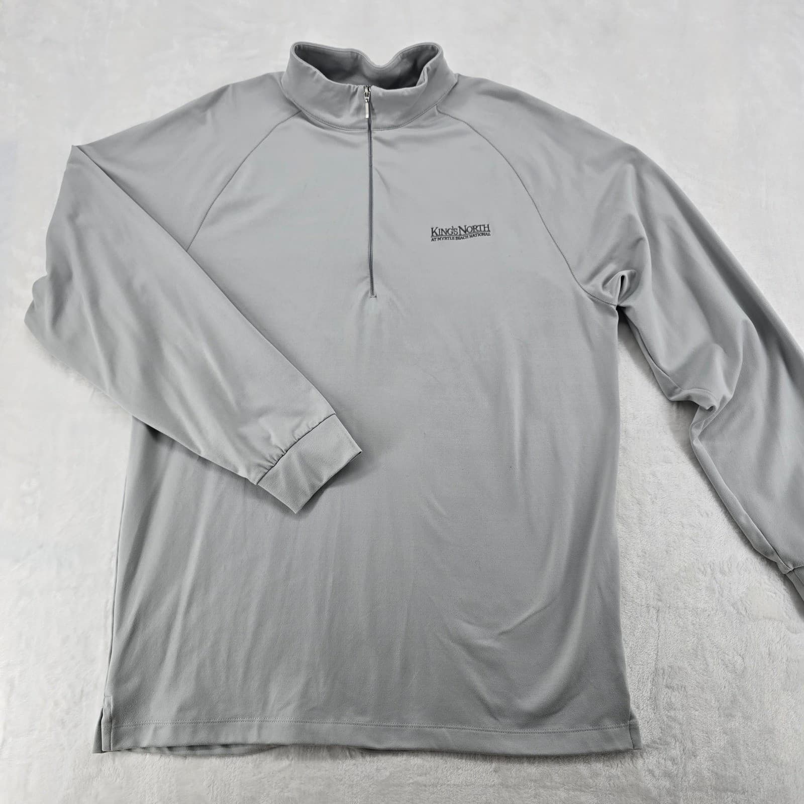 Greg Norman Pullover Mens Medium 1/4 Zip Gray Play Dry Kings North Golf Shirt