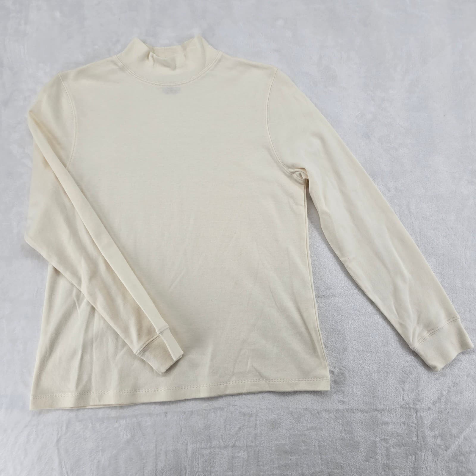 The Tog Shop Mock Neck Womens PM Top Cream Long Sleeve Petites PM Ivory 6589
