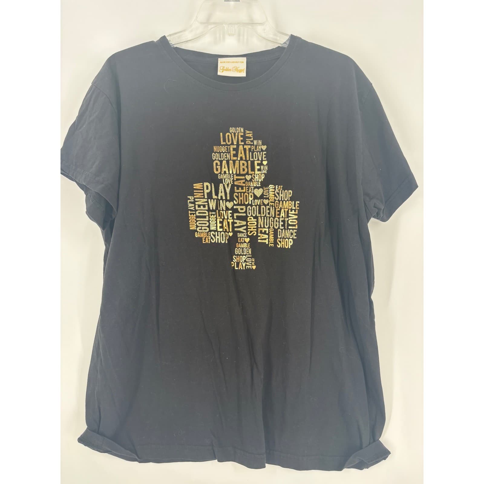 Golden Nugget Casino Graphic T-Shirt Women's Size 2TG Black Las Vegas Souvenir